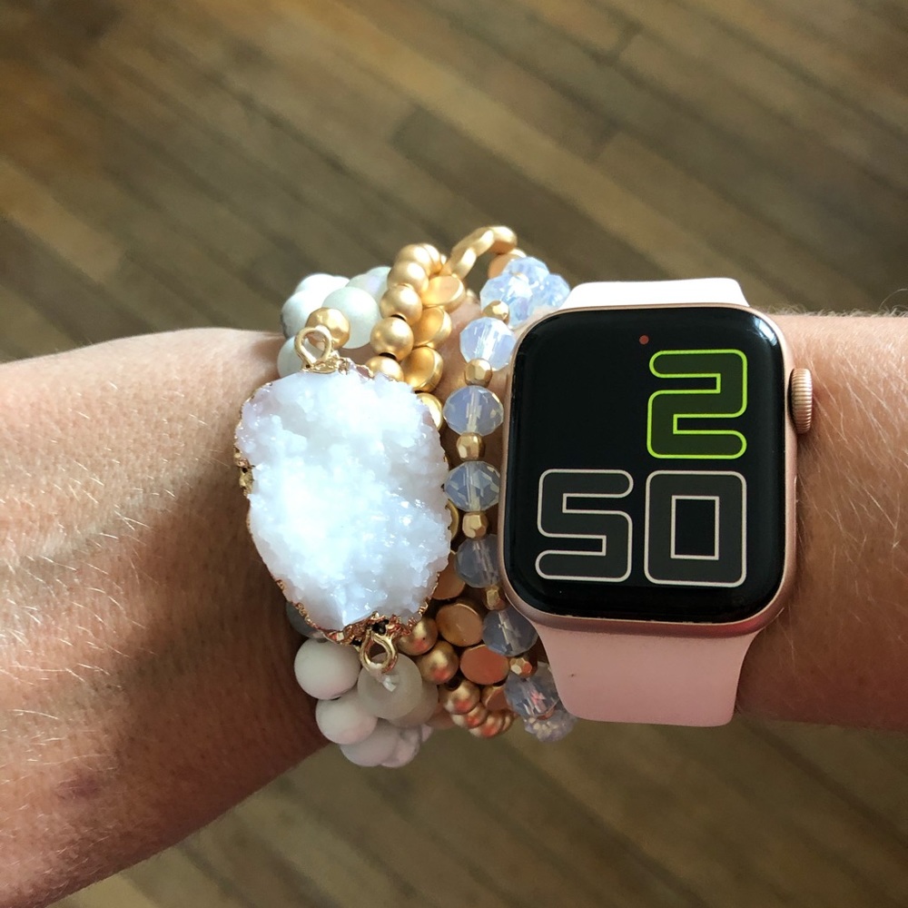 FINAL PRICE White Druzy Mixed Bracelet Set - Picture 4 of 4